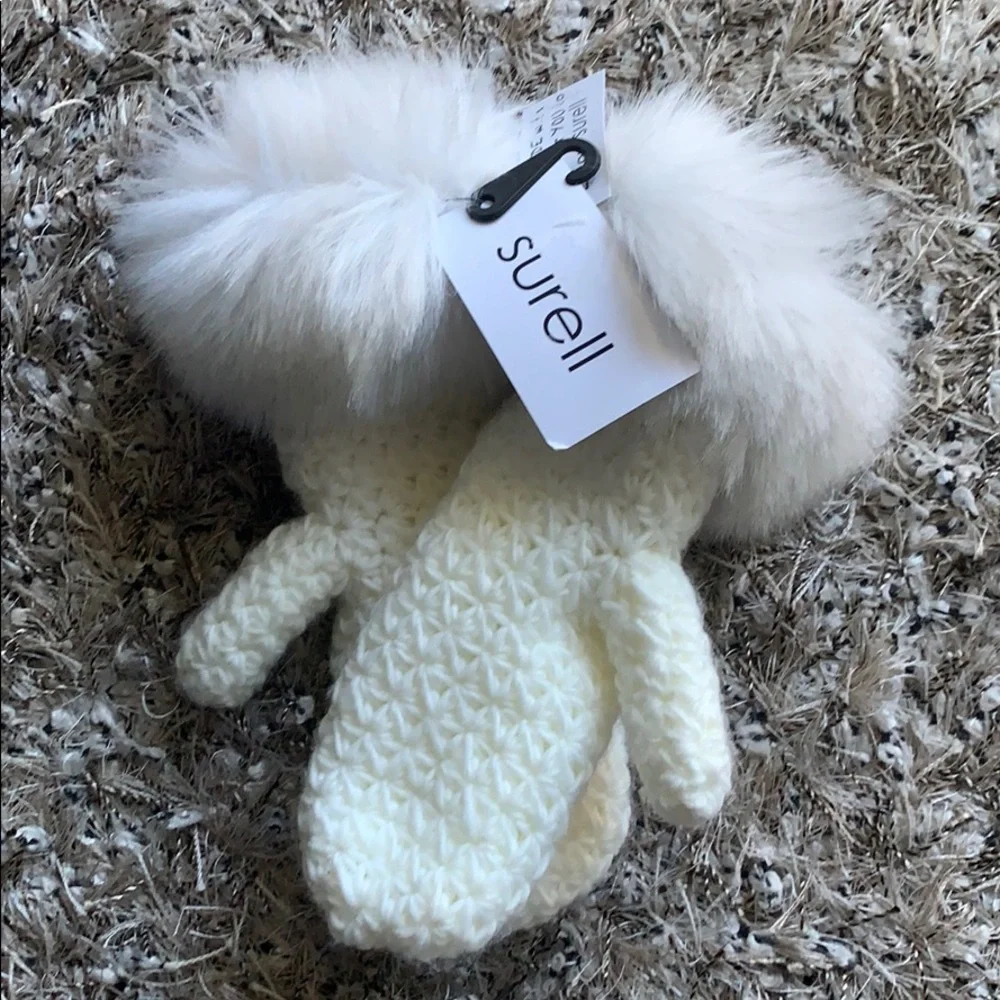 Surrell handmade‎ starfish knit faux fur mittens
